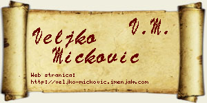 Veljko Micković vizit kartica